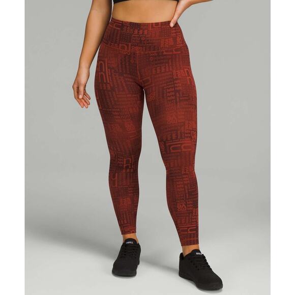lululemon athletica Pants - Lululemon Wunder Train Contour Fit High-Rise Tight 25" Ombre Red Multi - Size: 4